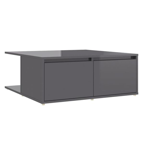 vidaXL Coffee Table High gloss gray Engineered wood Medium Coffee Table