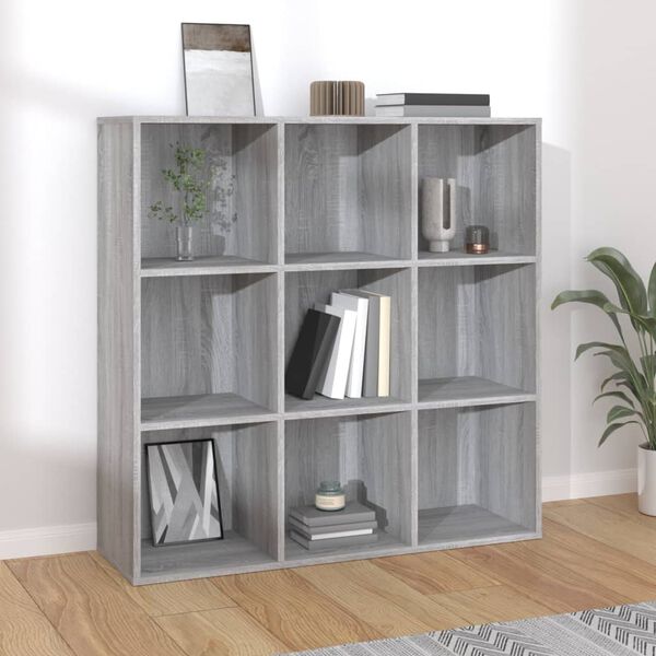 vidaXL Book Cabinet Grey Sonoma Engineered wood Medium Book Cabinet