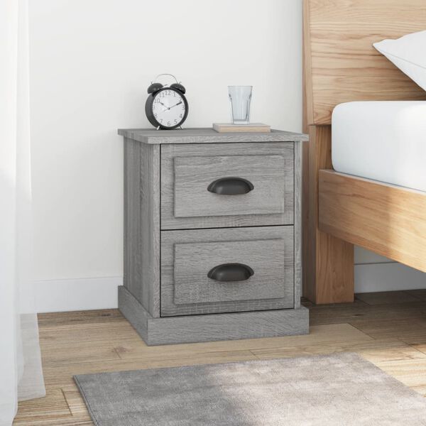 vidaXL Bedside Cabinet Grey Sonoma Engineered Wood Small Bedside Cabinet