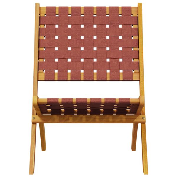 vidaXL Folding Garden Chair Set of 2 Red and Brown