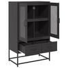 vidaXL Highboard Black Cold-rolled Steel Tall Rectangular Modern
