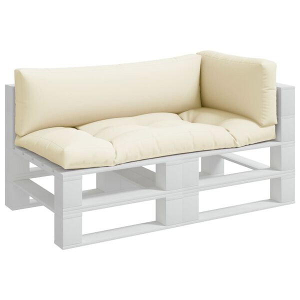 vidaXL Pallet Cushion Set of 3 Cream 100% polyester Large