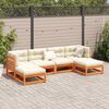 vidaXL Garden Sofa Set Wax Brown, Cream