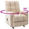 vidaXL Massage Reclining Chair Cream Polyester, Plywood, Metal Standard
