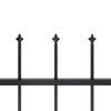 vidaXL Garden Fence with Spear Top Steel 211.4"x59.1" Black