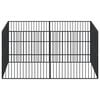 vidaXL Dog Playpen Black Galvanized steel Large Sturdy Dog Playpen