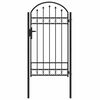 vidaXL Fence Gate with Arched Top Steel 40.9" x 68.9" Black