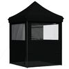 vidaXL Foldable Party Tent Pop-Up with 4 Sidewalls Black