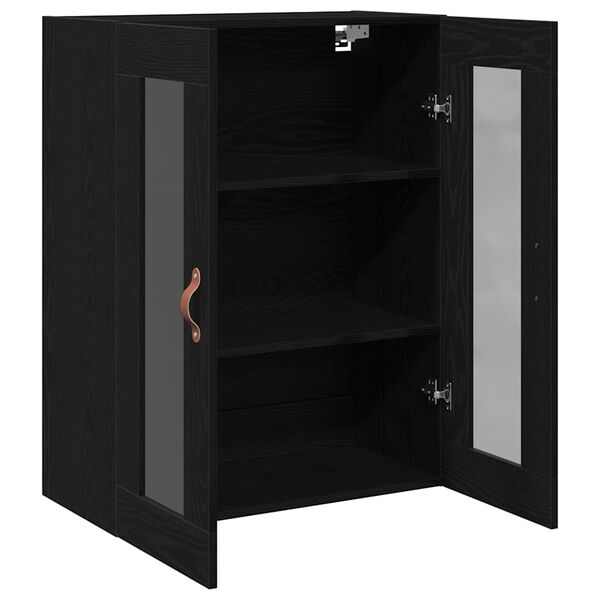 vidaXL Wall Cabinet Black Oak 27.36 x 13.39 x 35.43 in Engineered Wood