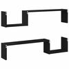 vidaXL Wall Shelf with Shelf 2 pcs Black Oak 39.37 x 5.91 x 7.87 in
