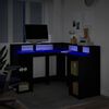 vidaXL Desk Black Engineered wood Large Desk Modern Computer Desk