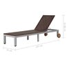 vidaXL Sunlounger Brown Polyethylene rattan, powder-coated steel