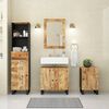 vidaXL Bathroom Furniture Set Natural Brown and Black