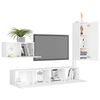vidaXL TV Cabinet Set White Engineered wood Medium TV Cabinet Set
