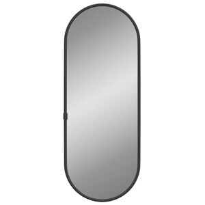 vidaXL Wall Mirror Black Glass, PVC 15.7 x 5.9 in Decorative Inlays