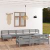 vidaXL Garden Lounge Set Gray Solid Pine Wood Medium Modular