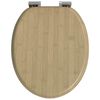 vidaXL WC Toilet Seats 2 pcs with Soft Close Lids MDF Bamboo Design (2x143926)