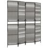 vidaXL Room Divider 4 Panels Gray Poly Rattan