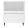 vidaXL Bedside Cabinet Set of 2 White Engineered wood, metal Standard