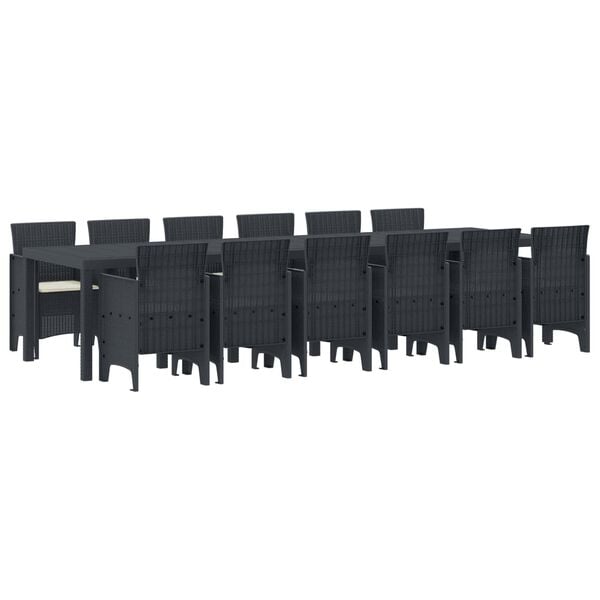 vidaXL Garden Dining Set 13 pcs Anthracite Polt rattan