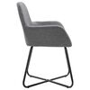 vidaXL Dining Chair Set of 4 Dark Grey Fabric and powder-coated steel