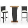 vidaXL Garden Bar Set Black