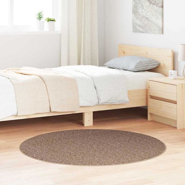vidaXL Anti-slip Shaggy Rug Brown 47.2" x 47.2" PP