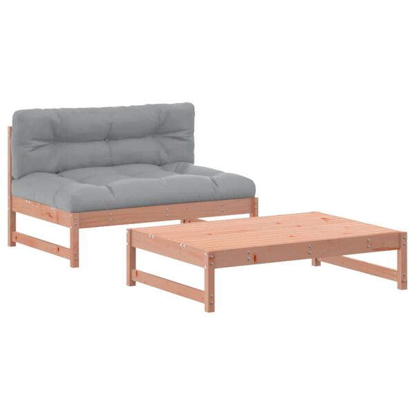 vidaXL Garden Lounge Set Solid Wood Douglas, Grey Solid Douglas wood