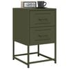 vidaXL Bedside Cabinet Olive Green Steel Medium Bedside Cabinet