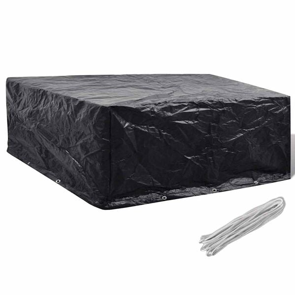 vidaXL Garden Furniture Cover Black Polyethylene Large UV-resistant