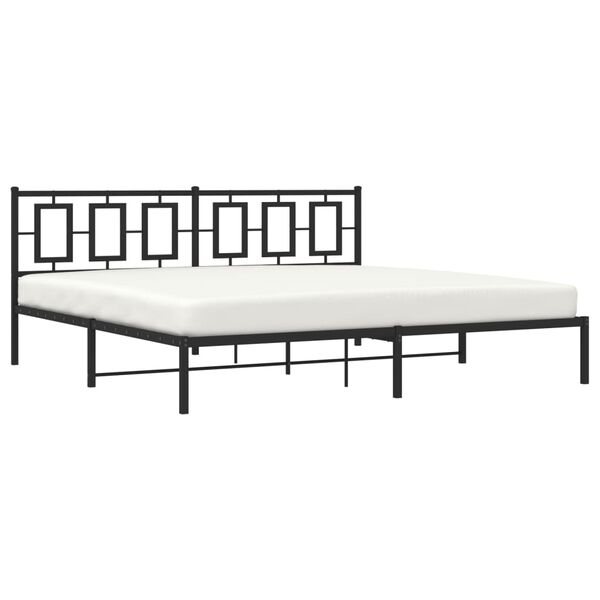vidaXL Bed Frame Black Steel 76.0 x 80.0 in Bed Frame Rectangular
