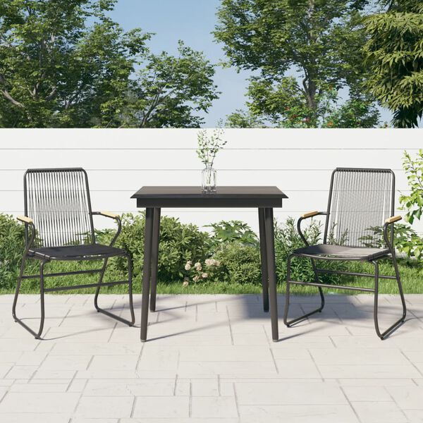vidaXL Garden Dining Set Black
