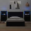 vidaXL Bed Headboard With Cabinet Black Engineered Wood Medium