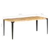 vidaXL Dining Table Brown and Black Solid Mango Wood