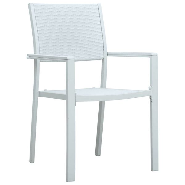 vidaXL 5 Piece Patio Dining Set White (47888+318746)