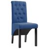 vidaXL Dining Chair Set of 2 Blue Fabric, Rubber wood Standard