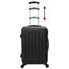 vidaXL Suitcase 3 pcs Black 19.69 x 12.20 x 30.71 in ABS Plastic
