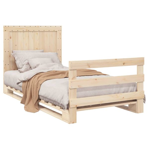 vidaXL Bed Frame Pine Pinewood Twin Durable Bed Frame Rectangular