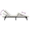 vidaXL Sun Lounger Brown PE rattan Standard Adjustable Armrests