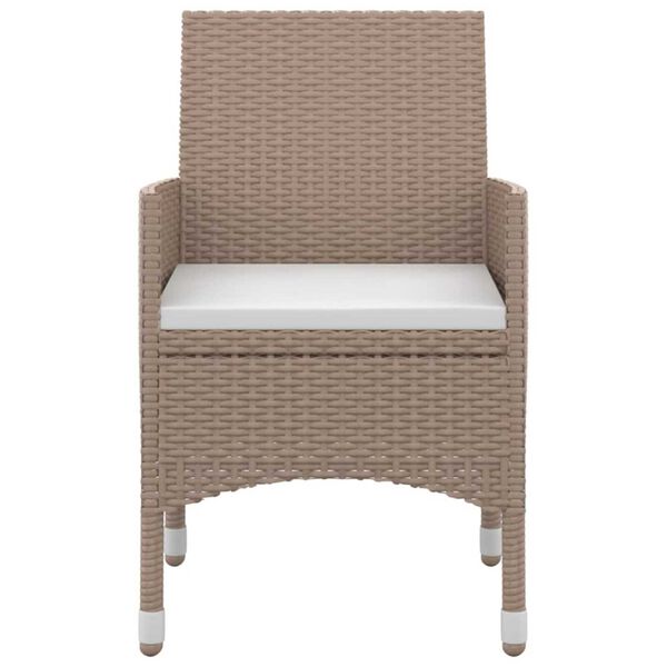 vidaXL Garden Dining Set Beige PE rattan Large Waterproof materials