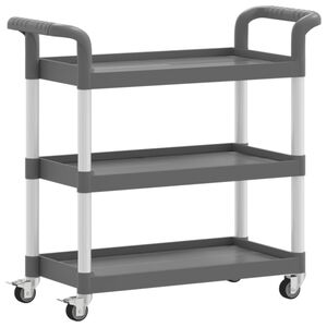 vidaXL 3-Tier Trolley Gray 30.3"x13.4"x28.3" Aluminum