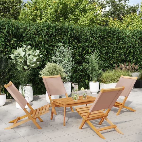 vidaXL Garden Chair Set of 4 Taupe