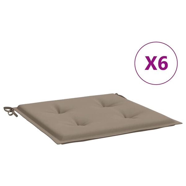 vidaXL Chair Cushion Set of 6 Taupe Oxford fabric (100% polyester)