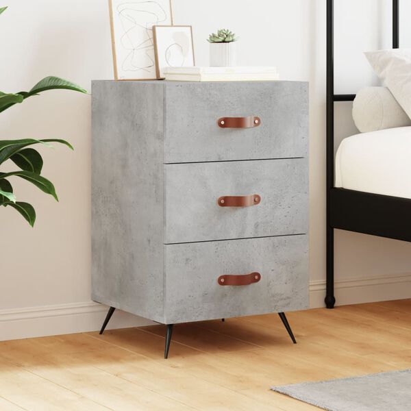 vidaXL Bedside Cabinet Concrete Grey