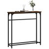 vidaXL Console Table Smoked Oak Engineered Wood, Metal Compact