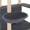 vidaXL Cat Tree Dark Grey Engineered wood, plush, sisal 65.4 in tall