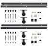  vidaXL Sliding Door Hardware Kits 2 pcs 72.0 " Steel Black (2x145262)