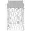 vidaXL Outdoor Dog Kennel Silver Galvanized steel, polyethylene Large