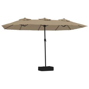 vidaXL Garden Parasol Taupe and Dark Grey Polyester, Powder-coated Iron