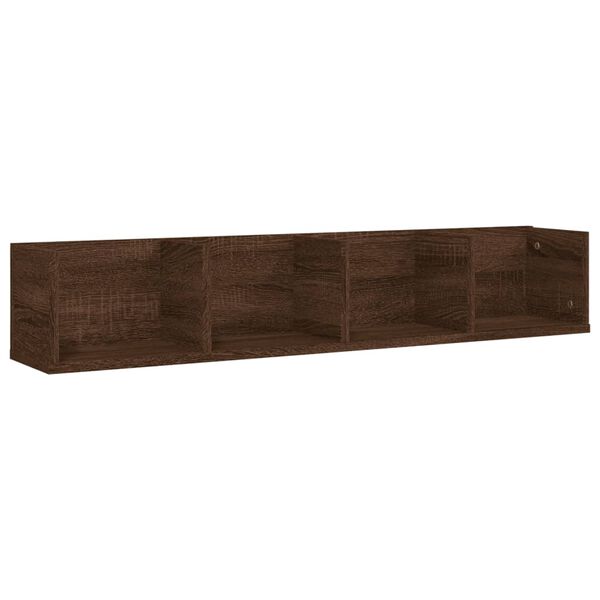 vidaXL Wall Shelf Brown Oak Engineered Wood Medium Wall Shelf